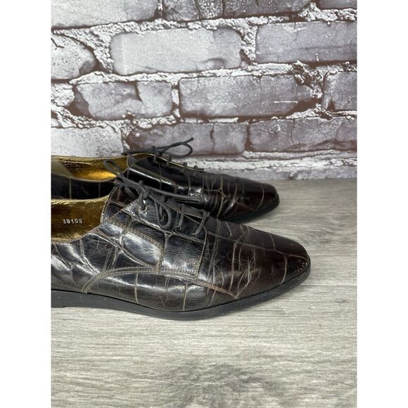 Joan & David Brown Aligator Embossed Leather Lace Oxfords Women Sz 8.5M US/39EU - Picture 13 of 16